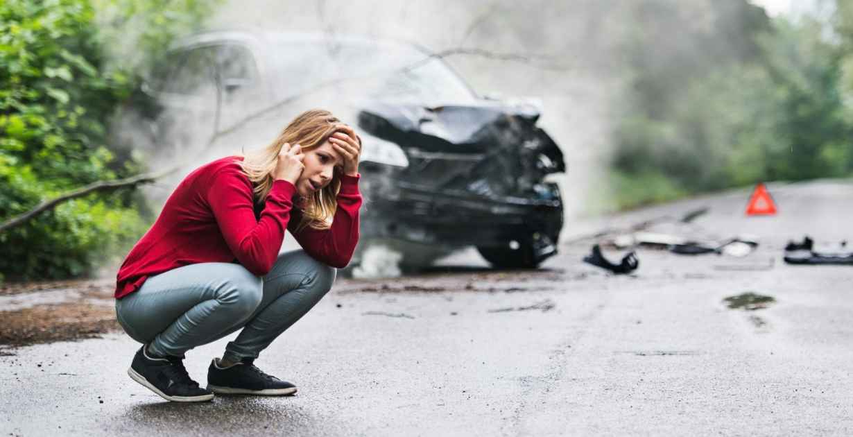 woman stress about the accident
